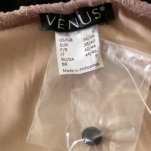 Venus Womens A Line Dress Black Mauve Color Block Halter Neck Lace Trim size S - Picture 6 of 10